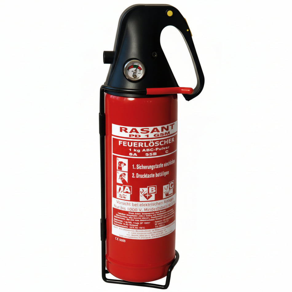 Feuerlöscher 2 kg ABC-Pulver – mit KFZ-Halterung & Ö-NORM Zulassung