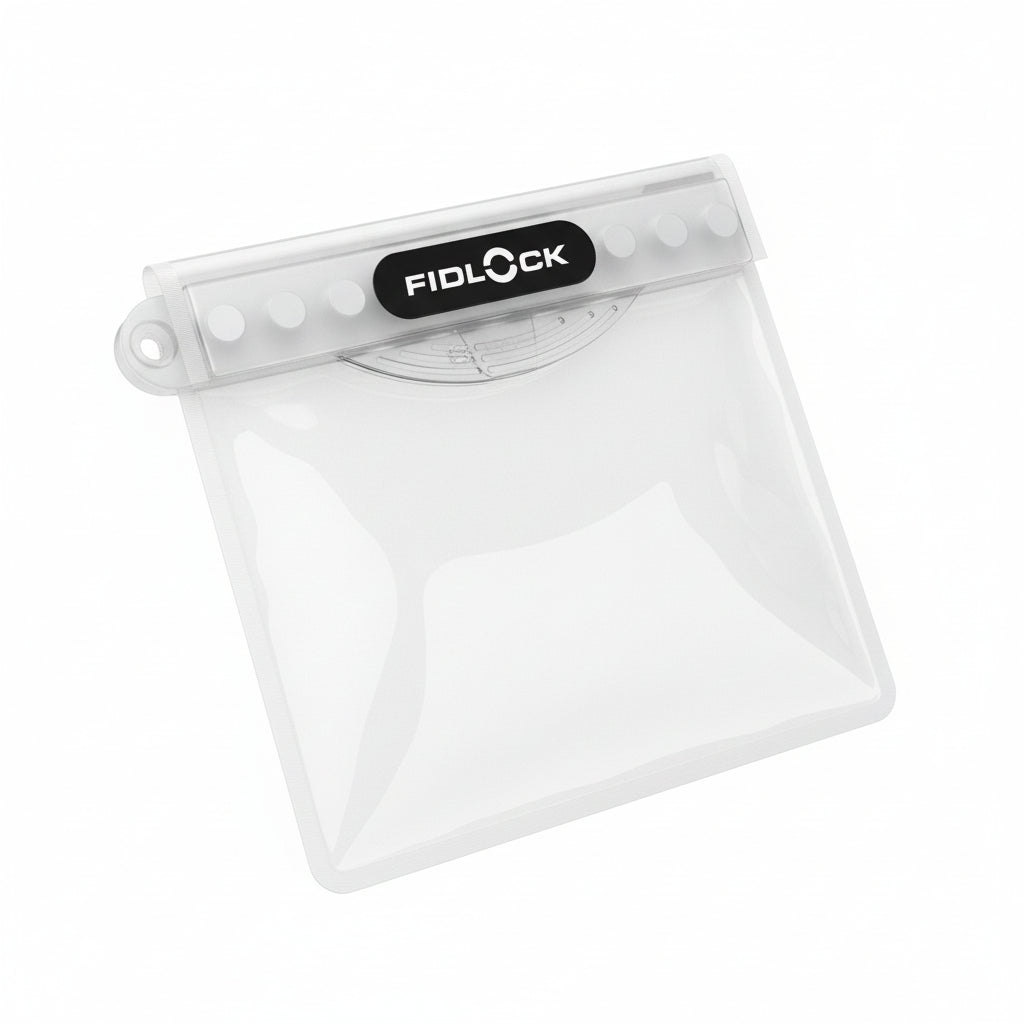 FIDLOCK dry bag mini – Wasserdichte Schutztasche transparent mit Magnetverschluss