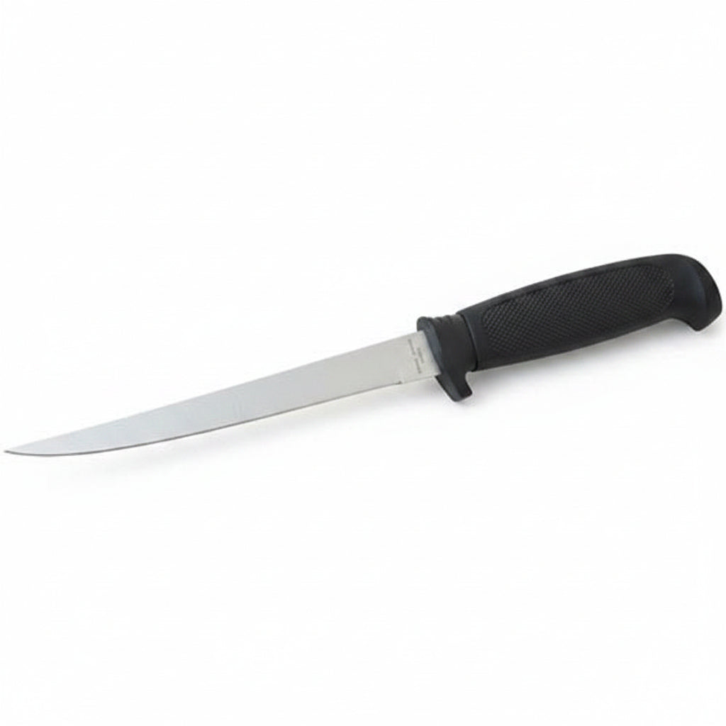 Skippermesser A2 Seglermesser – Edelstahlklinge mit schwarzem Kunststoffgriff, 280 mm, freistehend
