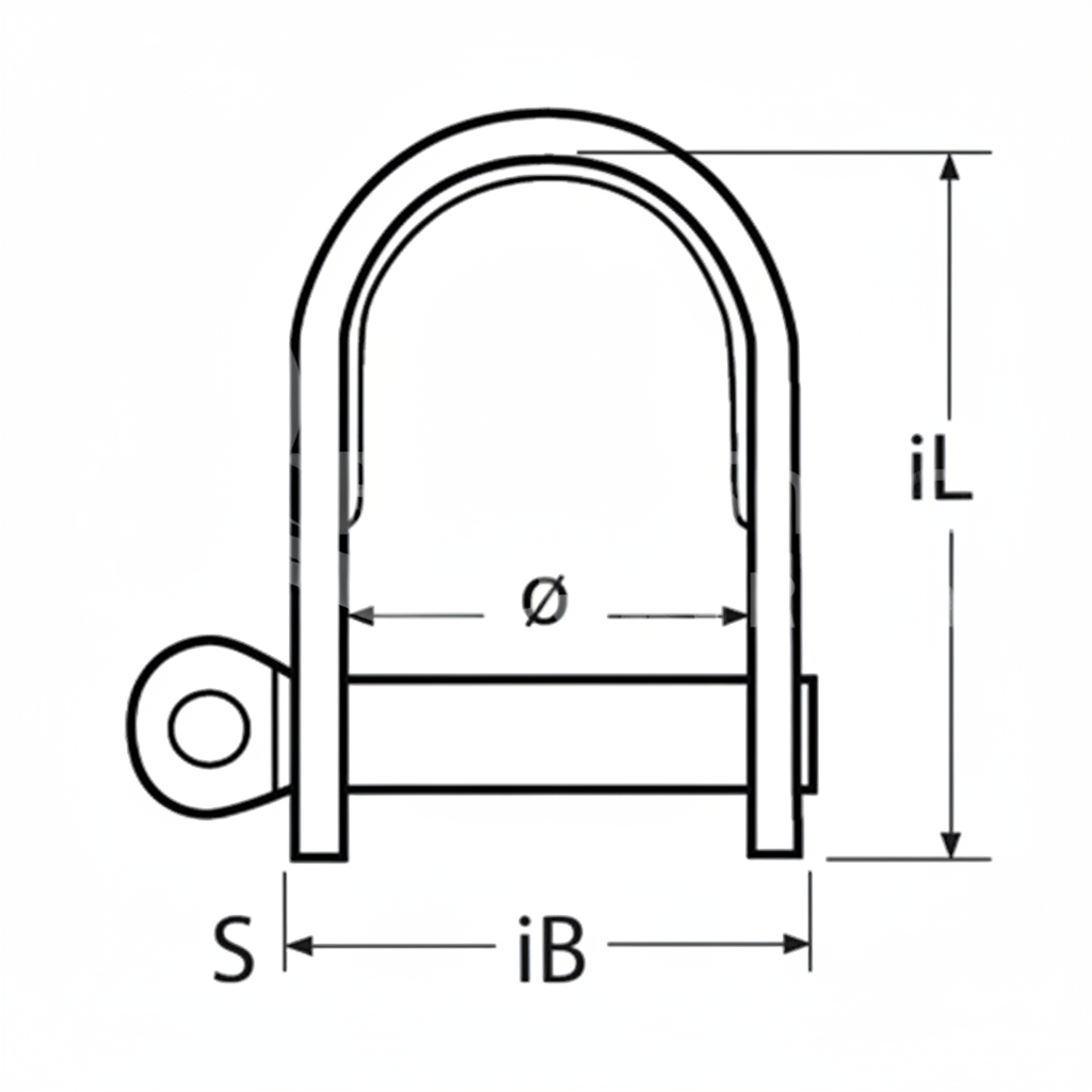 Edelstahl Schäkel Flachstahl - A4-AISI 316