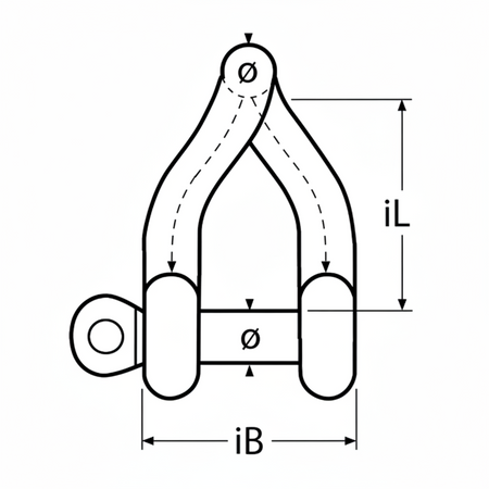 Schäkel gedrehte Form Edelstahl - A4-AISI 316 für Baumschlingen