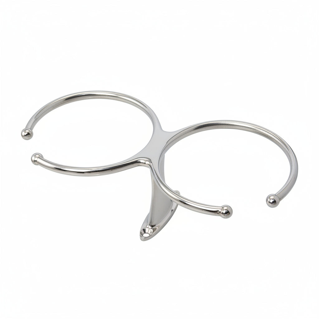 Flaschen- und Becherhalter - Edelstahl 1.4401 mit offenem Becherring doppelt