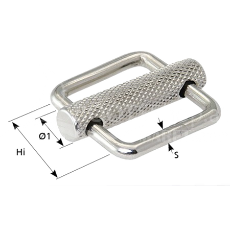 Gurtschnalle aus Edelstahl A2 (AISI 304) - Klemmschloss mit beweglichem Bügel 50 mm 1 Stk.