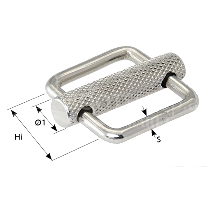 Gurtschnalle aus Edelstahl A2 (AISI 304) - Klemmschloss mit beweglichem Bügel 50 mm 1 Stk.