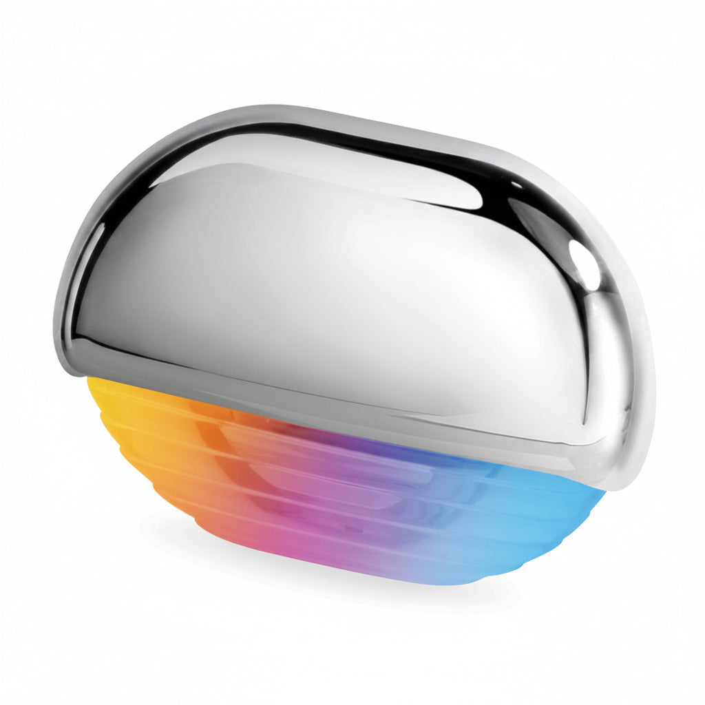 HELLA Marine APELO RGB Stufenlicht verchromt – Art.-Nr. HL958126541, RGB-Farbspektrum, verchromtes Gehäuse mit Schrauben
