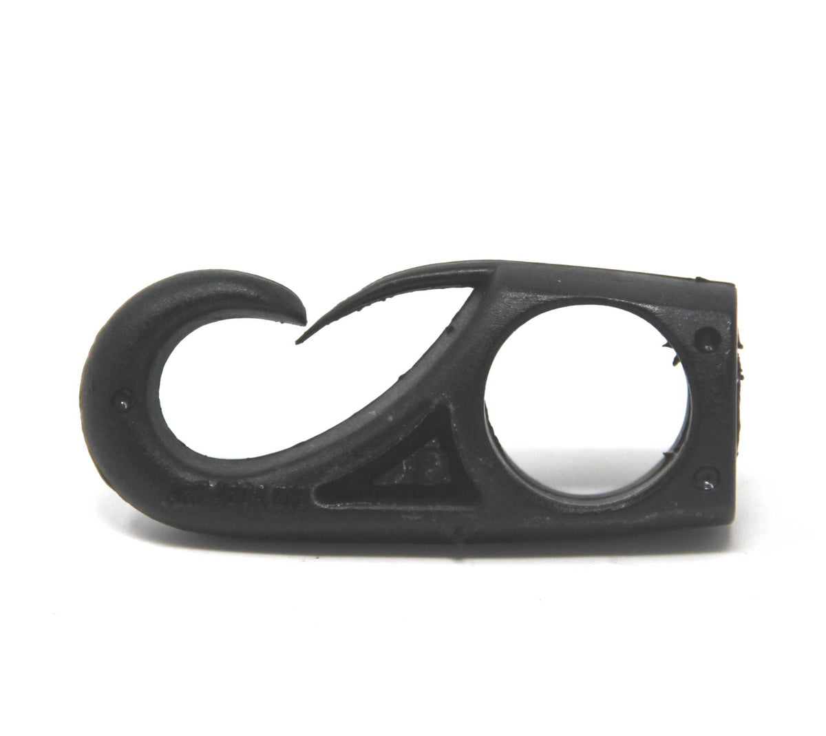 HAKEN FÜR GUMMISCHNUR STANDARD - Robuster Kunststoffhaken mit Doppelloch für Tau 4-10mm schwarz