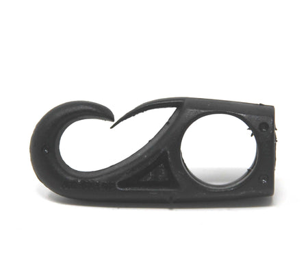 HAKEN FÜR GUMMISCHNUR STANDARD - Robuster Kunststoffhaken mit Doppelloch für Tau 4-10mm schwarz