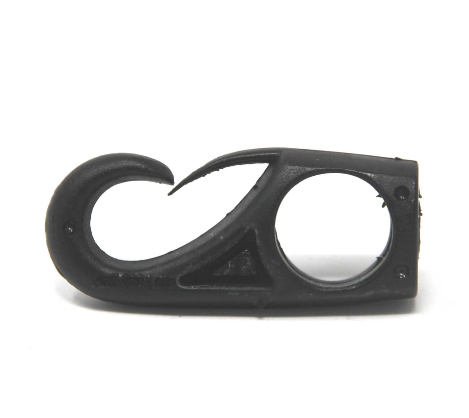 HAKEN FÜR GUMMISCHNUR STANDARD - Robuster Kunststoffhaken mit Doppelloch für Tau 4-10mm schwarz
