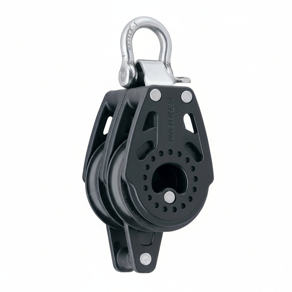 Harken 40mm Carbo Doppelblock mit Hundsfott fixiert – H2643