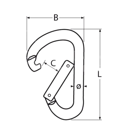 Karabinerhaken Alu Ø 12 mm - Sehr leichter Alu-Karabiner 2400 kg Bruchlast