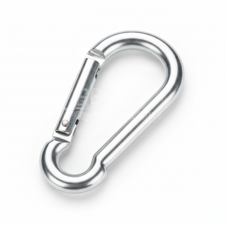 Karabinerhaken Alu 80mm silber - Symmetrischer Aluminium-Karabiner 84880880SI, 25mm Öffnung, leicht für größere Befestigungen
