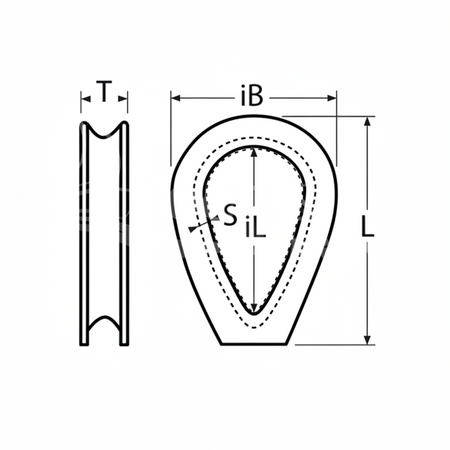 Boyenkausche Edelstahl A4-AISI 316 - Schwere geschlossene Form, 4 Größen für Drahtseil 2-6 mm