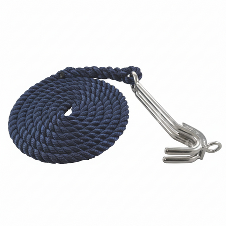 Kettenkralle Edelstahl A4 - Kettensicherung mit gespleißtem Seil 3m
