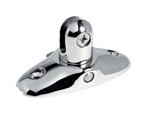 Klappverdecks Fußstück Edelstahl A4 - Mit herausziehbarem Gabelstift für 22mm/25mm