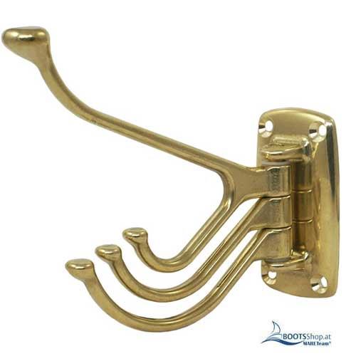 Kleiderhaken 4-fach Messing drehbar für Boote