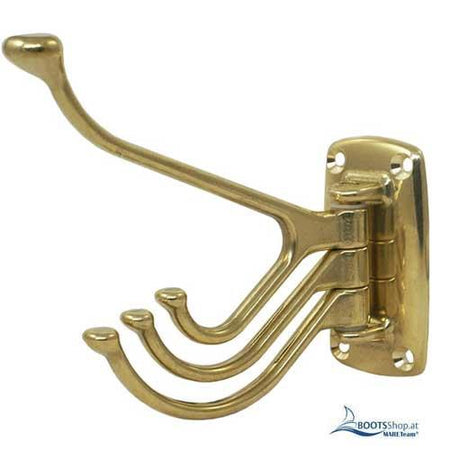 Kleiderhaken 4-fach Messing drehbar für Boote