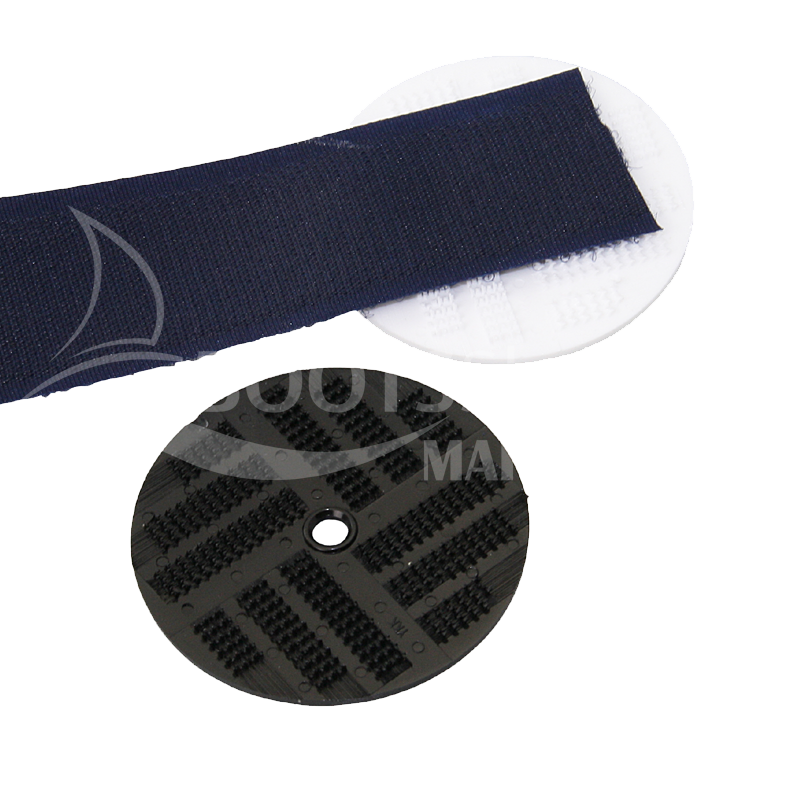 Klett-Teller aus Kunststoff 45mm zum Anschrauben - weiß & schwarz schwarz 100 Stk.