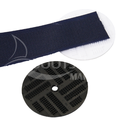 Klett-Teller aus Kunststoff 45mm zum Anschrauben - weiß & schwarz schwarz 100 Stk.