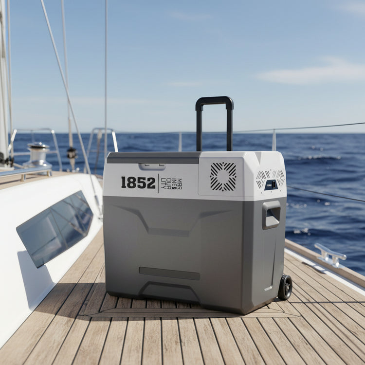 1852 Kompressor Kühlbox 30L auf Rollen – APP-Steuerung, USB, LCD-Display.