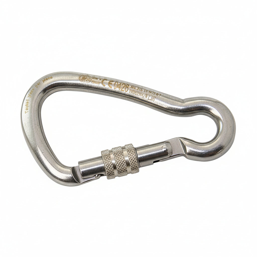 Karabiner asymmetrisch mit Schraubverschluss Edelstahl - KEY-Lock