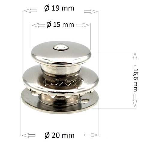 LOXX® Oberteil Messing Schwarz - Großer Planenknopf für sichere Befestigung