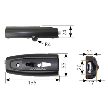 RUTGERSON BANTAM Lattenspanner 1600 schwarz eloxiert - Yachten bis 55 ft