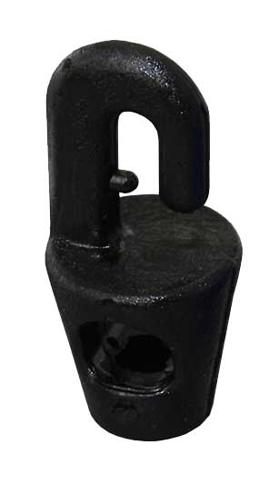 Haken für Gummischnur 4-6mm Kunststoff - weiß & schwarz