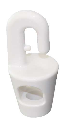 Haken für Gummischnur 4-6mm Kunststoff - weiß & schwarz