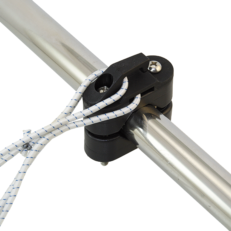 Leinenhaken für Relingsmontage schwarz - 22-25mm Rohrdurchmesser