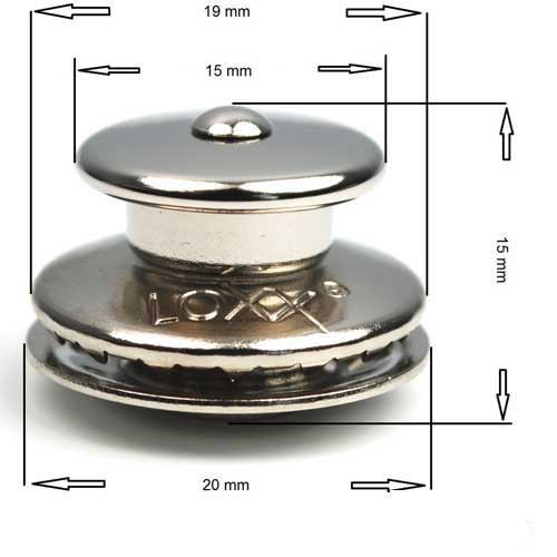 LOXX® Oberteil Edelstahl - Großer Planenknopf für sichere Befestigung