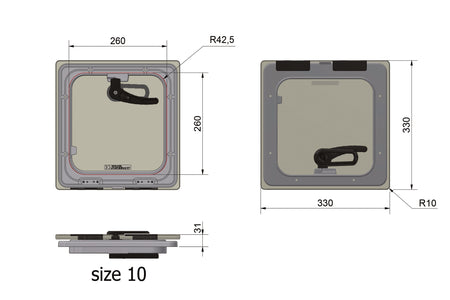 Rutgerson Master Flush Hatch Size 10 – H1000-2401, Version 2