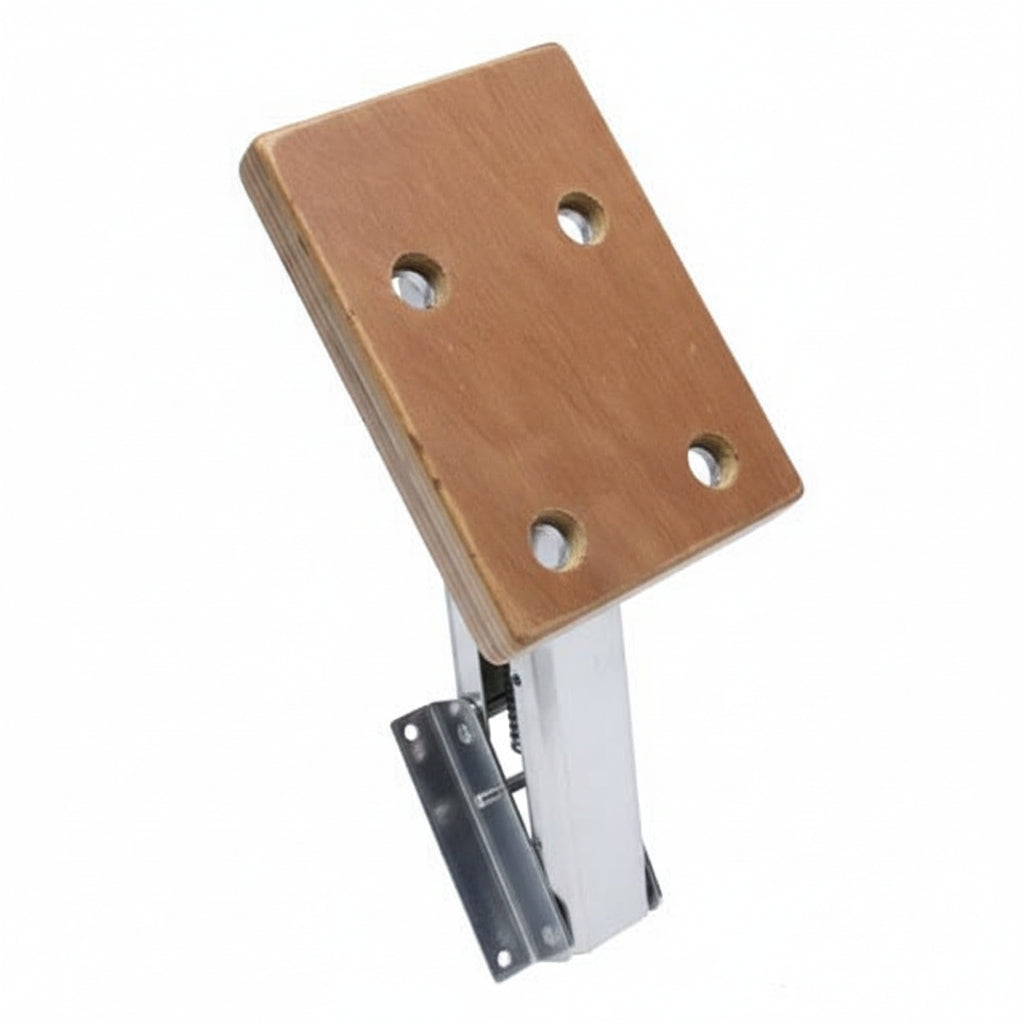 Motorhalterung klappbar Edelstahl A2 bis 10 PS - Außenborderhalterung mit Holzplatte 245x180mm