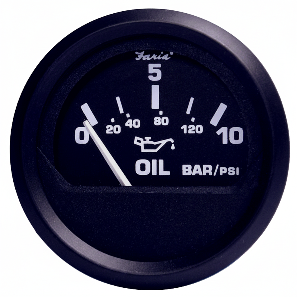 Faria Öldruckanzeige Serie Euro Black 0-10 Bar 52mm 12V - FM12807