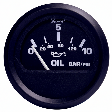 Faria Öldruckanzeige Serie Euro Black 0-10 Bar 52mm 12V - FM12807