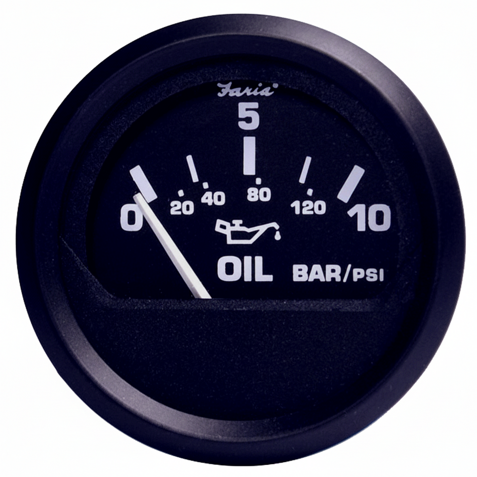 Faria Öldruckanzeige Serie Euro Black 0-10 Bar 52mm 12V - FM12807
