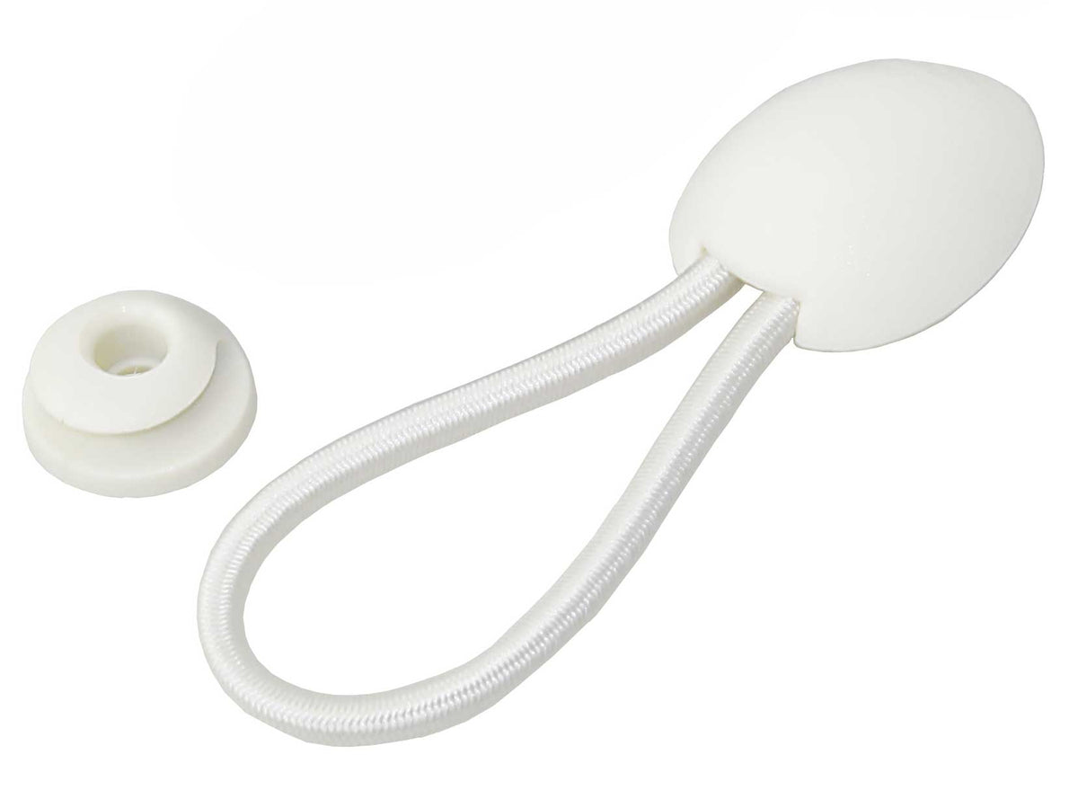 Persenningstroppen Bungee-Loop - mit Tuchmuschel und Gummileine schwarz/weiß weiß