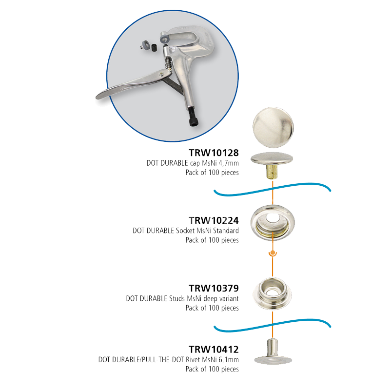 Dot Durable Starterset - Planenknopf Oberteil mit Pres-N-Snap Werkzeug