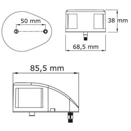 OSCULATI Positionsleuchte EvoLED Edelstahl - Zweifarbig für Boote bis 20m