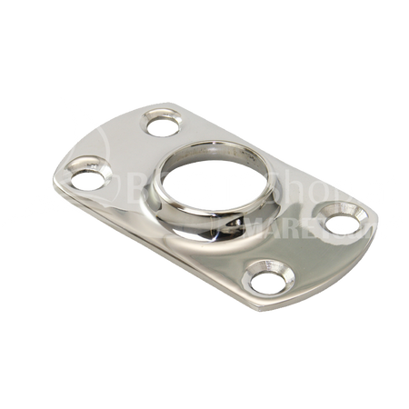 Relingsfuß 90° Edelstahl - rechteckige Basis für Rohr 22mm/25mm Anschweißen 25 mm
