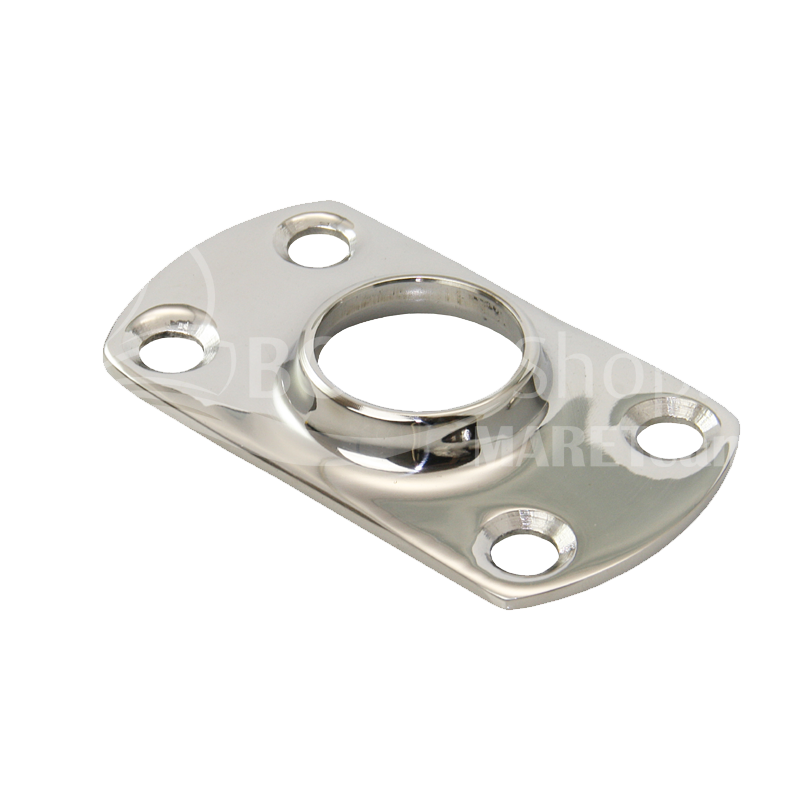 Relingsfuß 90° Edelstahl - rechteckige Basis für Rohr 22mm/25mm Anschweißen 25 mm