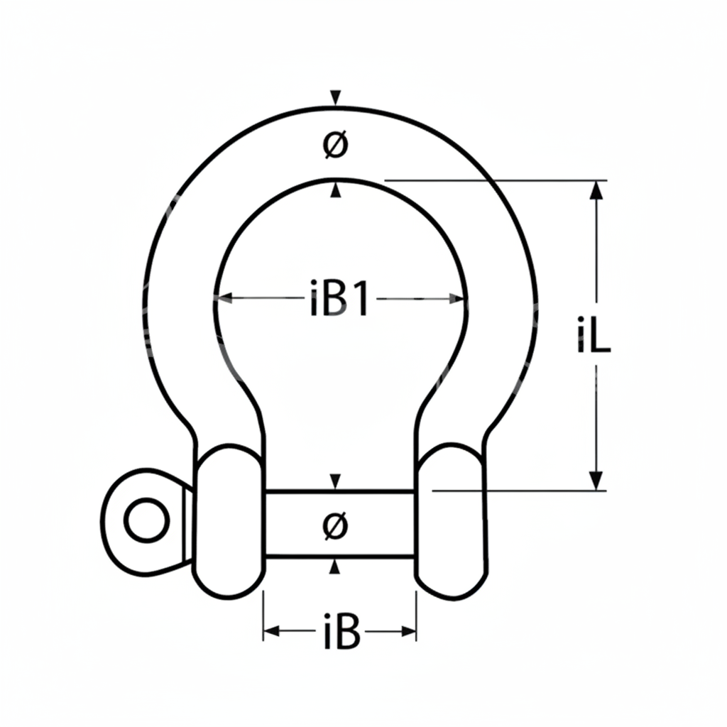 Rundschäkel mit Innensechskant geschweift - Edelstahl A4-AISI 316