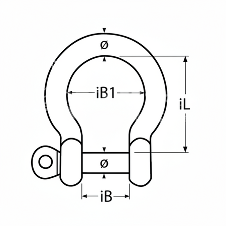 Rundschäkel mit Innensechskant geschweift - Edelstahl A4-AISI 316