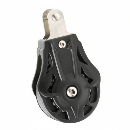 WICHARD Einfachblock mit fester Gabel, gleitgelagert und kugelgelagert, 45mm Rollendurchmesser, für Tauwerk bis 10mm, maritime Bootsbeschläge