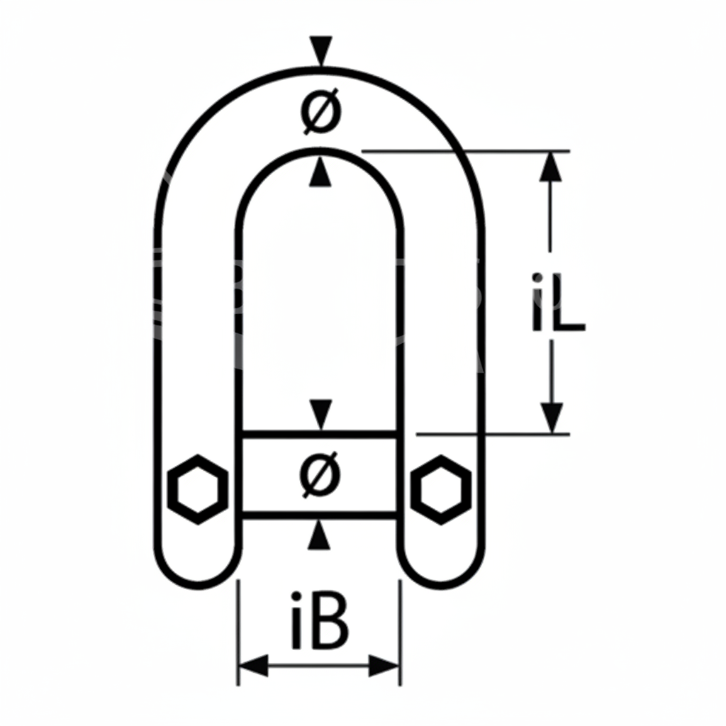 Rundschäkel mit Innensechskant - Edelstahl A4-AISI 316
