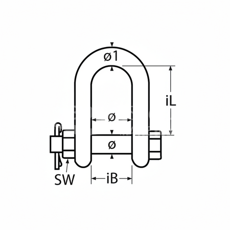 Rundschäkel mit Sicherungsbolzen – Edelstahl A4 AISI 316 geschmiedet