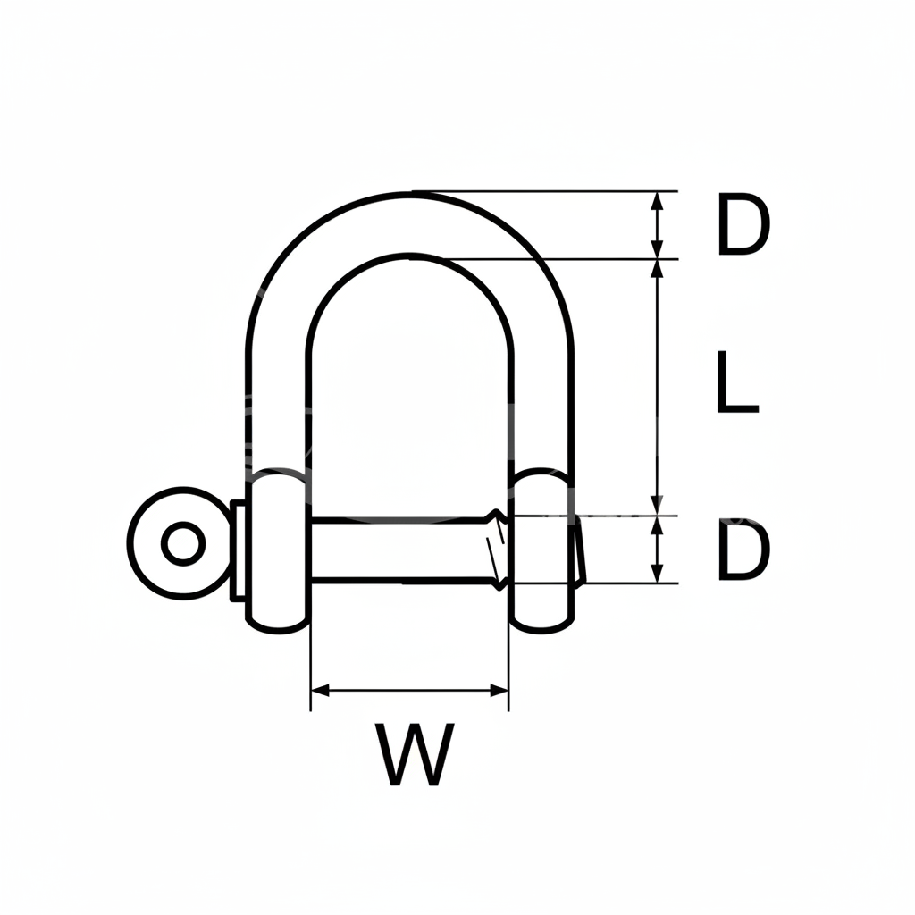 Schäkel verzinkt gerade Form - Stahl verzinkt 8-10 mm