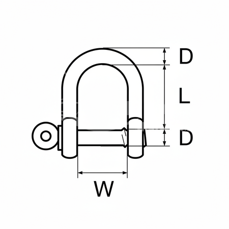 Schäkel verzinkt gerade Form - Stahl verzinkt 8-10 mm