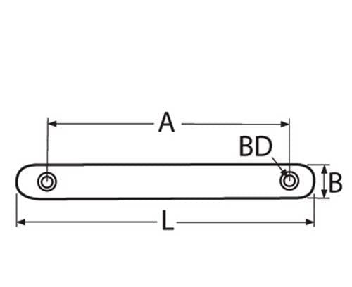 Scheuerleiste Edelstahlprofil halbrund massiv - 150mm x 13mm