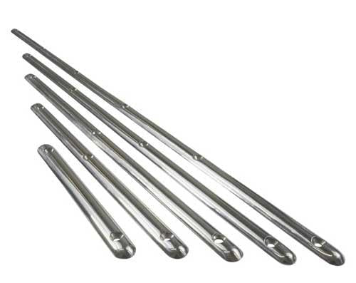 Scheuerleiste Edelstahlprofil halbrund massiv - 150mm x 13mm