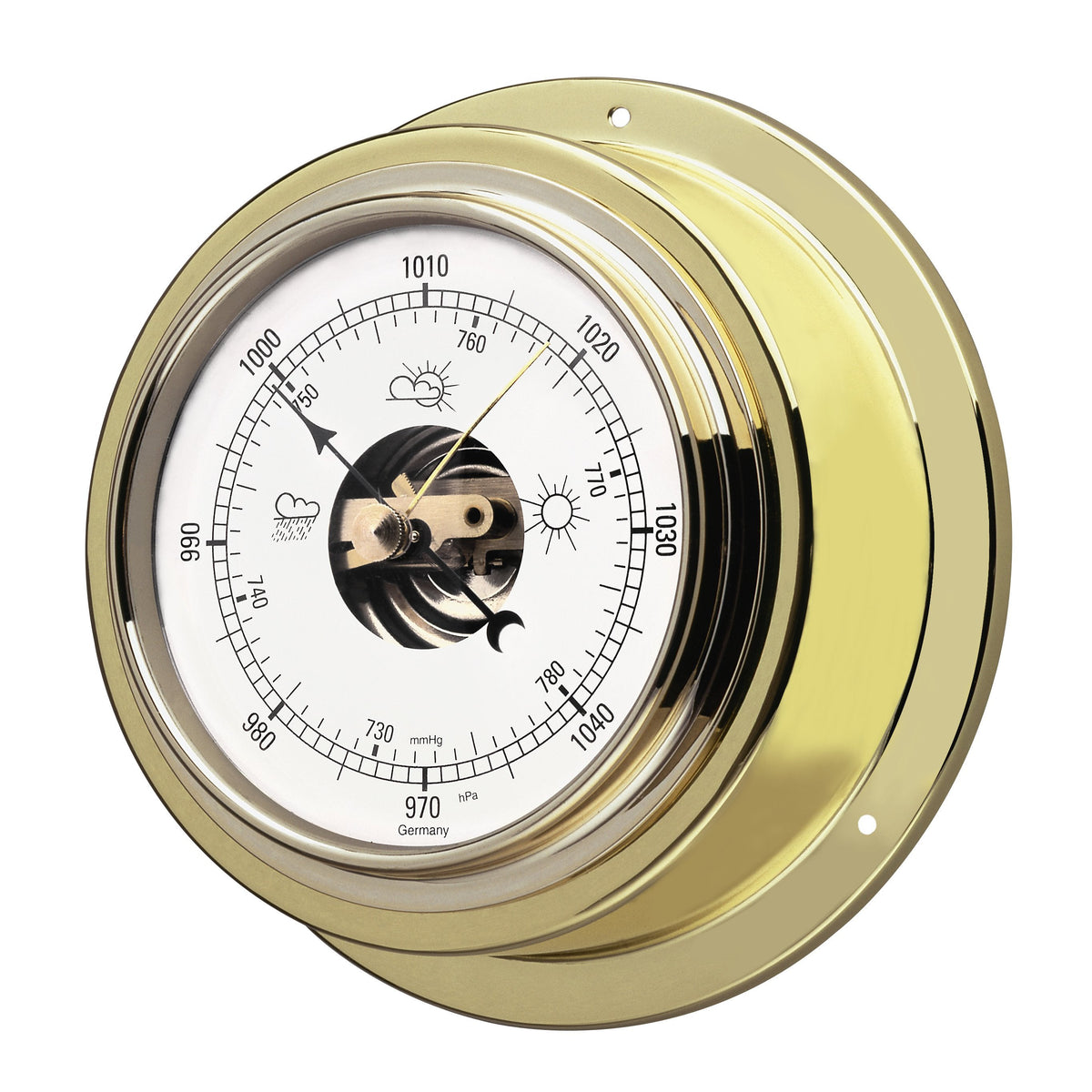Schiffsuhr Maritim Messing - 95mm Skala - Made in Germany Barometer